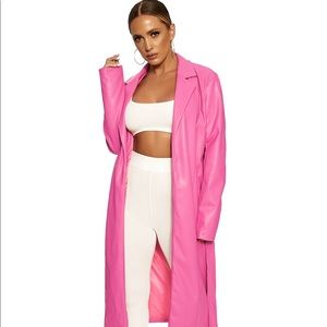 Naked Wardrobe Pink Trench Coat size M
